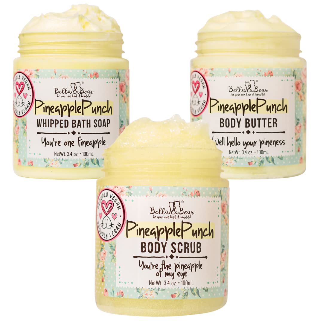 Bella and Bear Bath & Body Care Sunshine on the Go: The Mini Pineapple Punch Trio