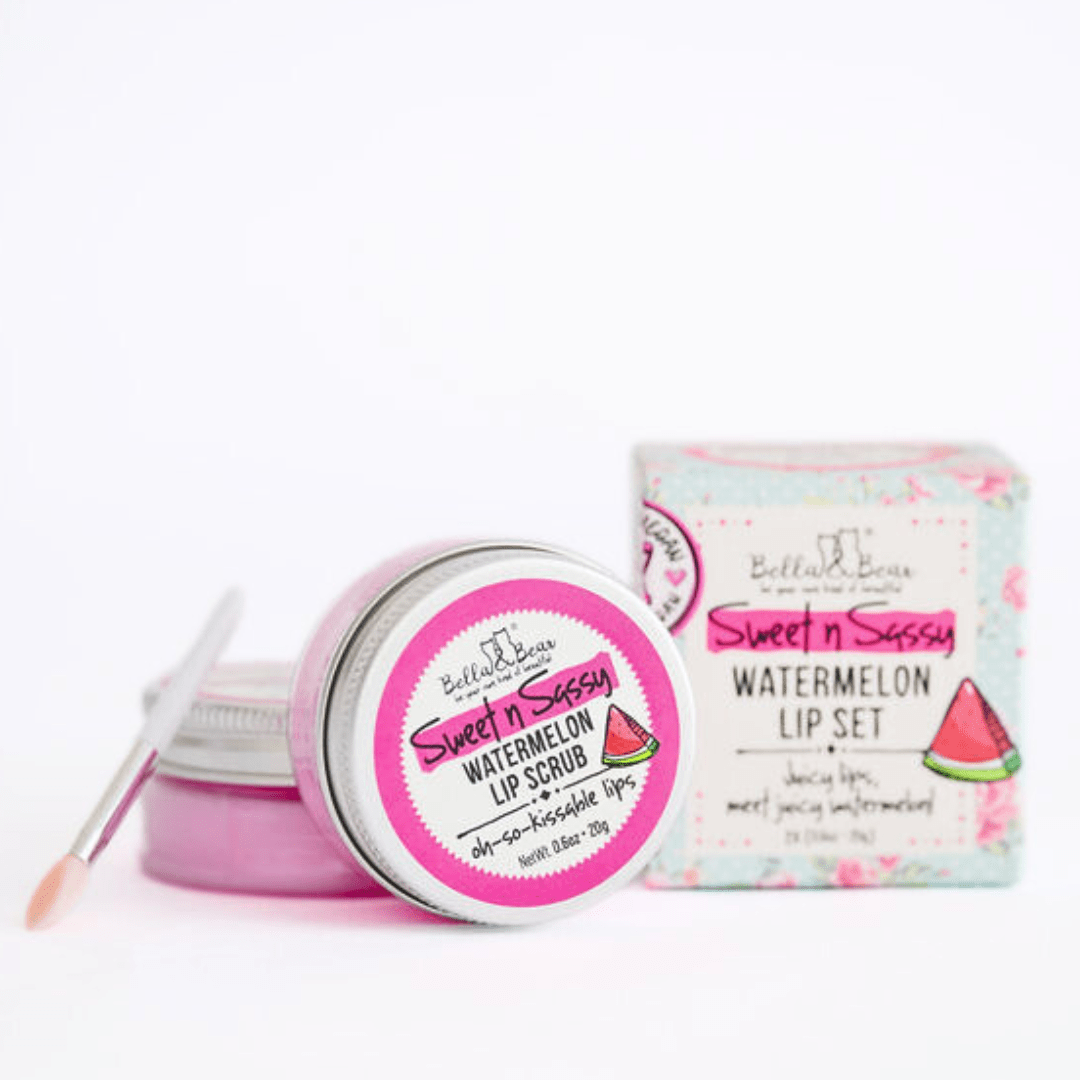 Bella and Bear Health & Beauty Sweet 'n' Sassy Watermelon Lip Set - Lip Scrub & Lip Butter