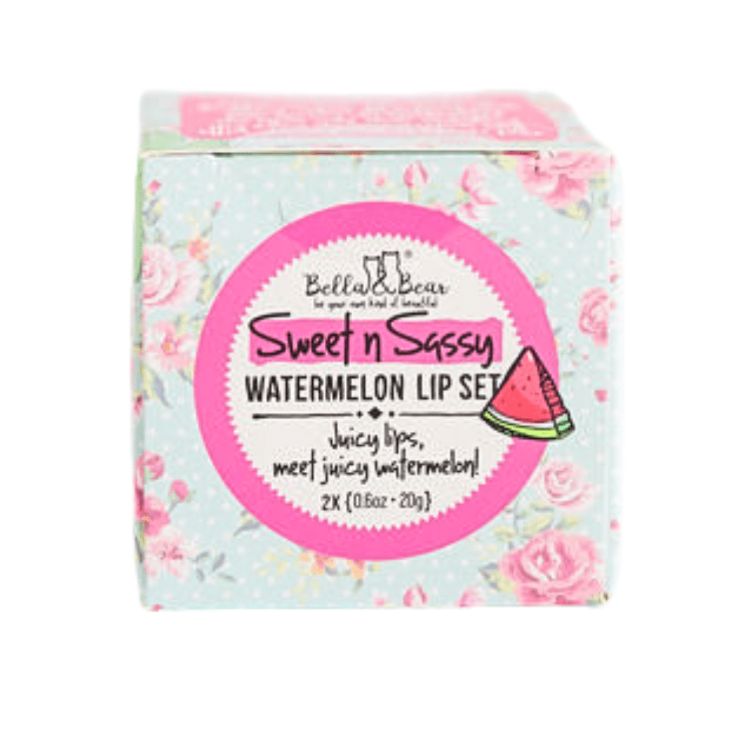Bella and Bear Health & Beauty Sweet 'n' Sassy Watermelon Lip Set - Lip Scrub & Lip Butter