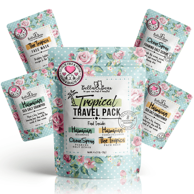 Bella and Bear Skin Care Travel Size Gift Pack - Shampoo, Conditioner, Body Scrub & Face Mask X 12 units per case