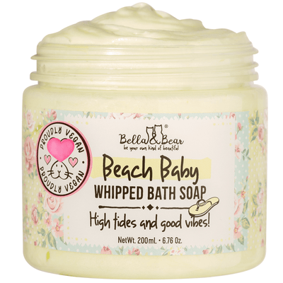 Bella and Bear Bath & Body Care 6.7oz Vegan Beach Baby Whipped Bath Soap & Shave Cream x 12 units per case