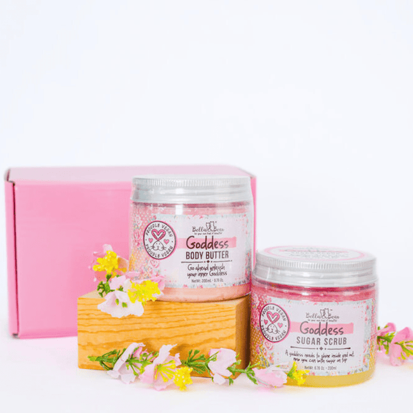 Bella and Bear Bath & Body Care Goddess Gift Set - 3-in-1 Body Scrub & Goddess Body Butter