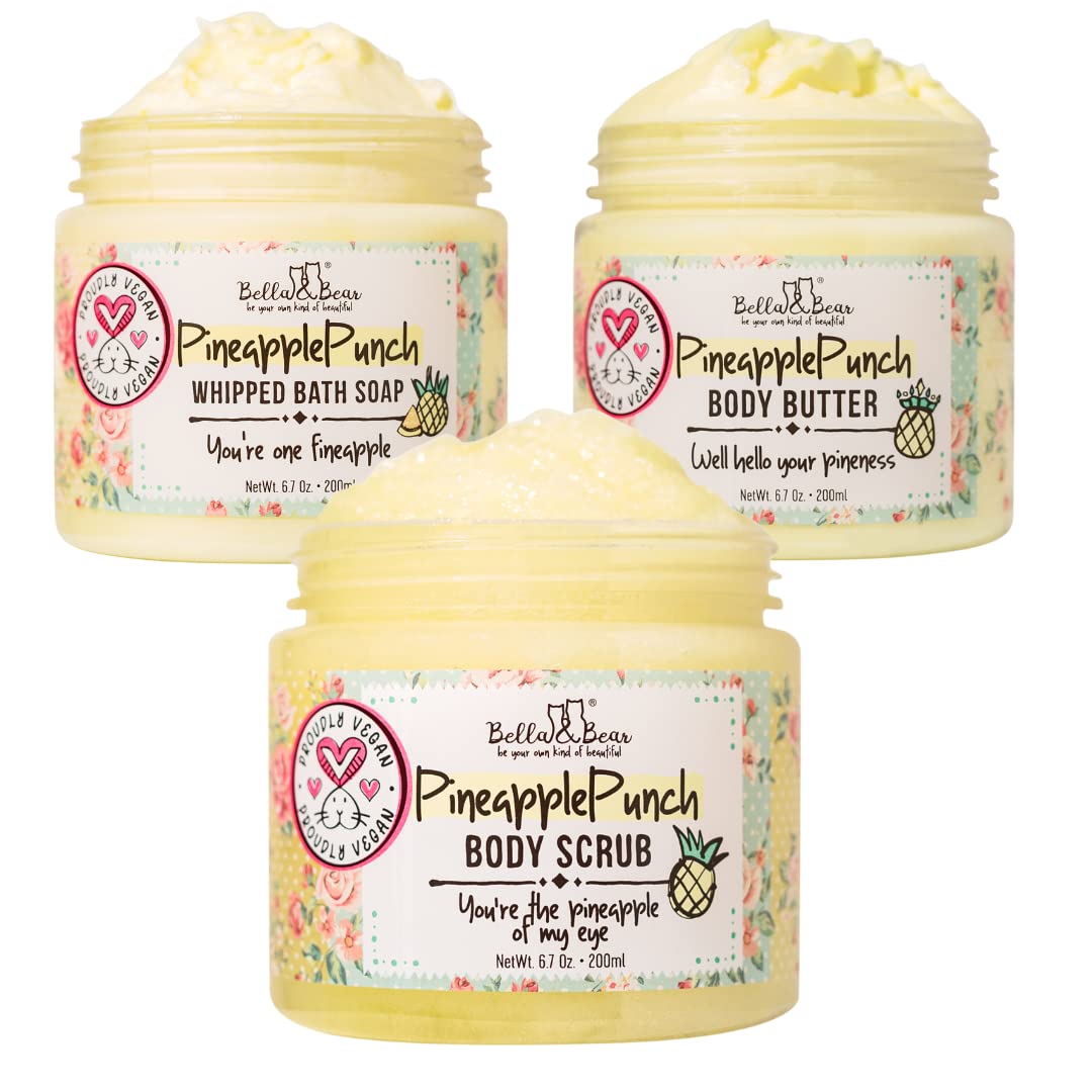 Bella and Bear Bath & Body Care Tropical Getaway: Pineapple Punch Trio