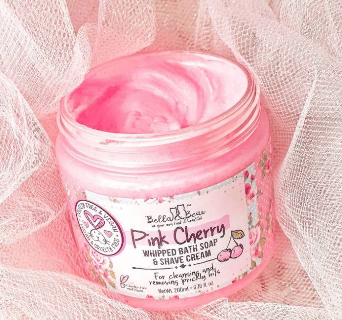 Bella and Bear Bath & Body Care Pink Cherry Whipped Bath Soap & Shave Cream 6.7oz X 12